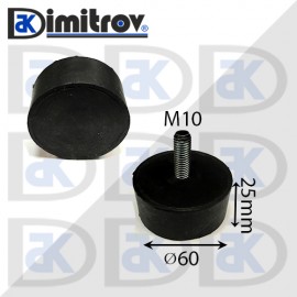 Антивибрационен тампон М10 х Ø 60 х 25 mm
